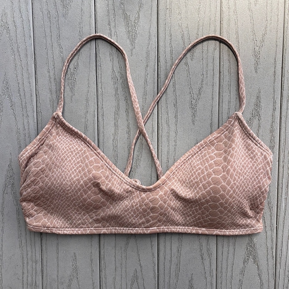 Xhilaration Lace Up Snake Print Bikini Top